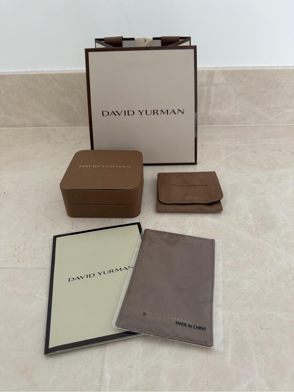 Authentic David Yurman Bag, Box, Magnetic Pouch and Cloth